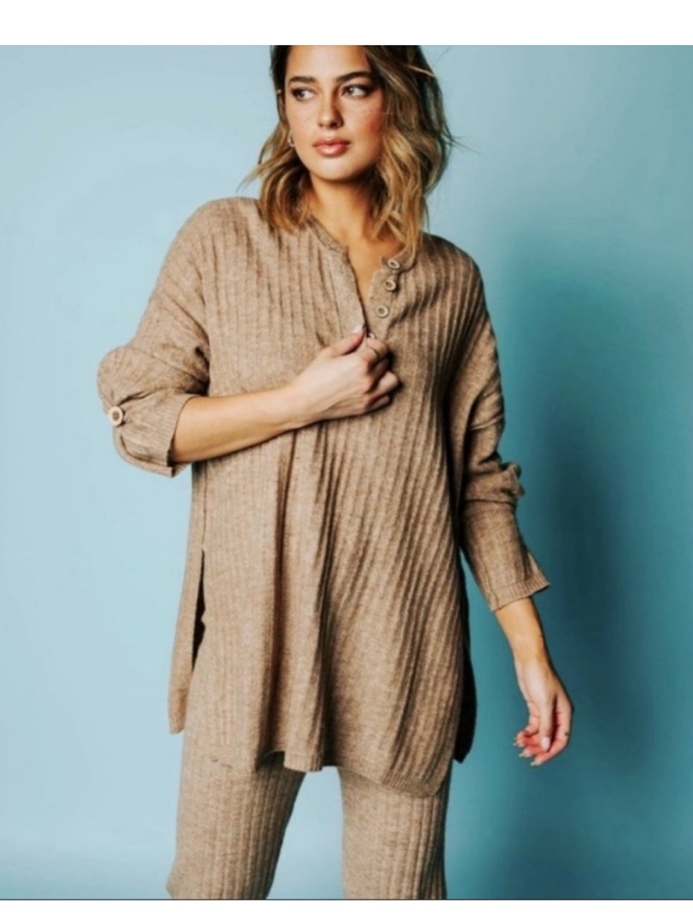 Free People Knit Button Up Sweater